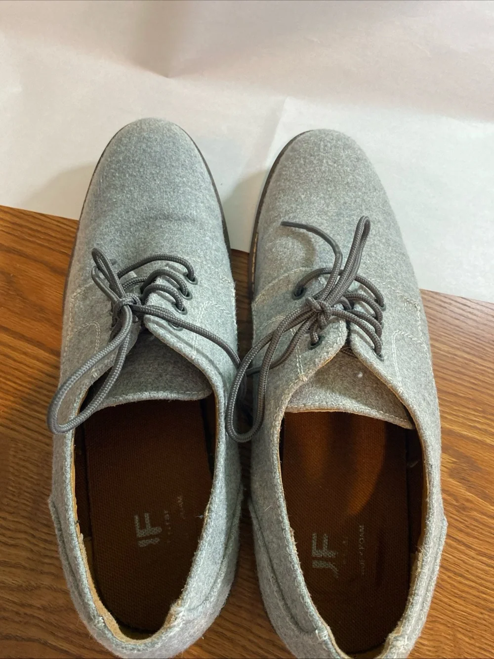jf j.ferrar Gray Wool Derby Dress Shoes